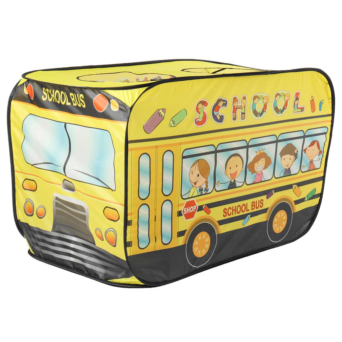 Maison de jeu tente de jeu camion de pompier Bus pliable Up jouet Playhouse tissu tente de jouet pour enfants modèle de lutte contre l'incendie maison Bus: School Bus