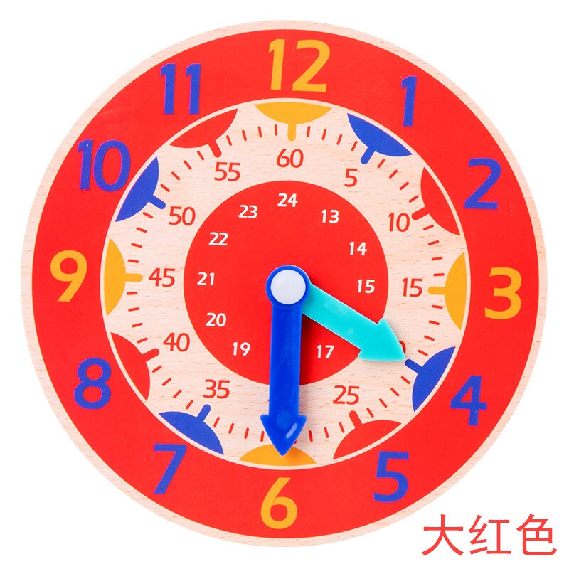 Benqing Kinderen Puzzel Digitale Klok Speelgoed Baby Houten Speelgoed Kleuterschool Vroege Onderwijs Kraam Klein Speelgoed WJ086: Red