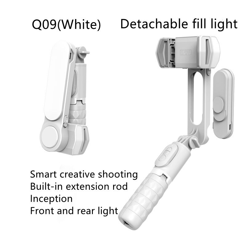 3-Axis Handheld Gimbal Wireless Bluetooth Phone Gimbal Stabilizer for iPhone Tripod Gimbal Smartphone Stabilizer Gimbal: White