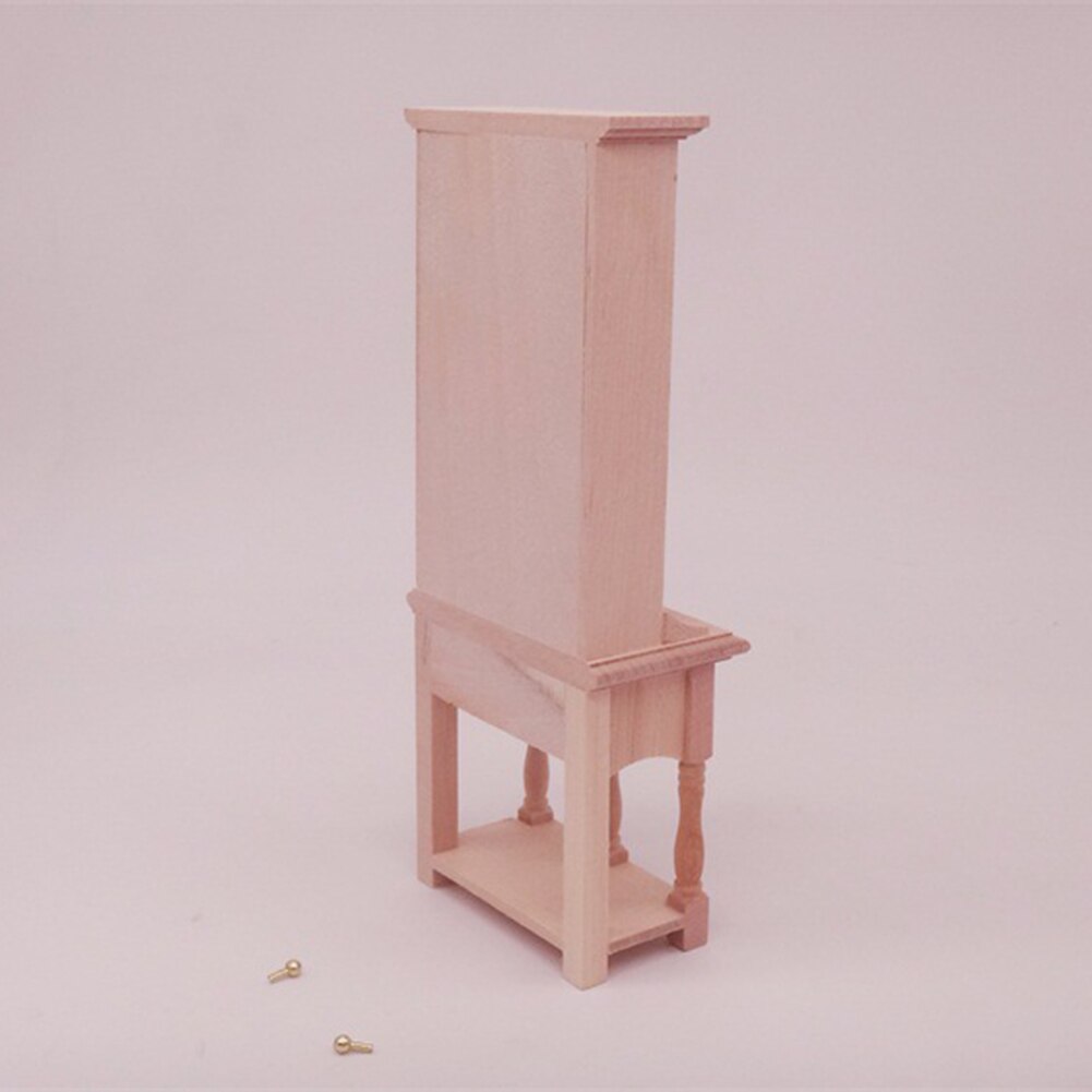 1/12 in legno Casa Delle Bambole in Miniatura non Verniciato Armadio Modello mobiletto Camera arredamento Nuovo