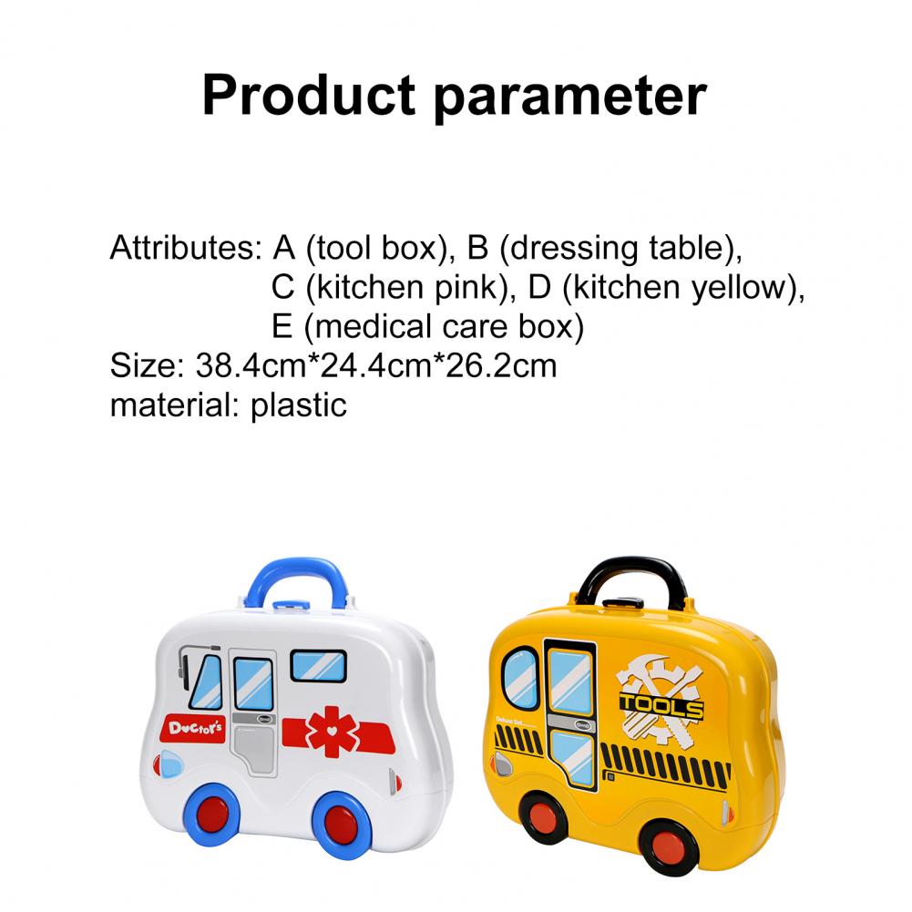 Pretend Play Speelgoed Onderhoud Kit Bus Shape Praktische Vermogen Plastic Beauty Accessoires Ouder-kind Interactief Spel Speelgoed