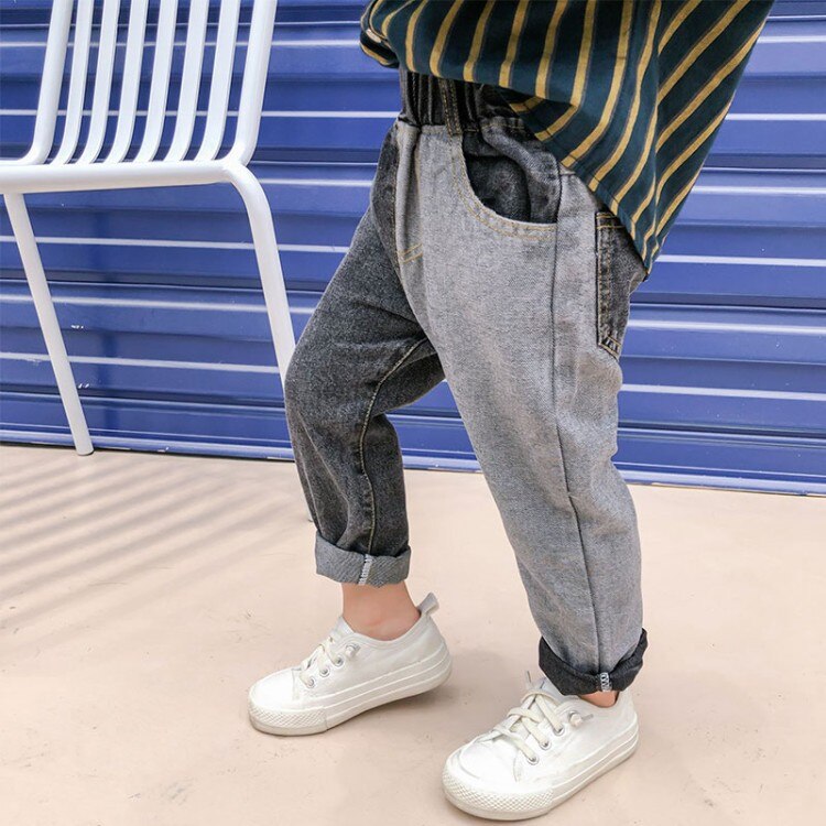 Color block moda jeans bambino Casual Denim abbigliamento per bambini cotone ragazzi pantaloni lunghi bambini ragazze abbigliamento pantaloni sportivi primavera
