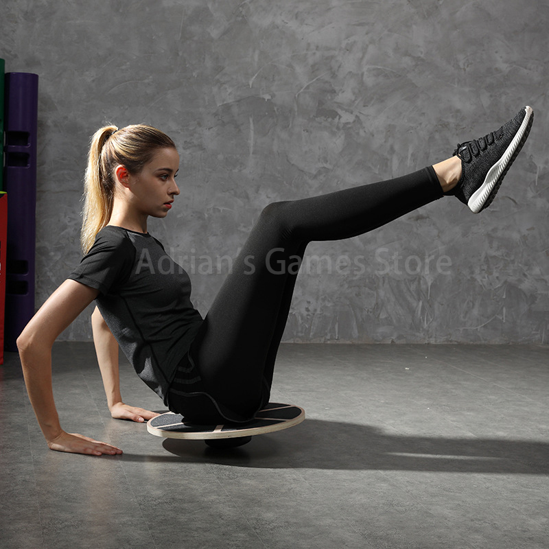 Tabla Wobble antideslizante de madera, tabla de equilibrio de tonificación de 40cm, tablas de Pilates, núcleo de tabla deportiva, almohadilla de entrenamiento