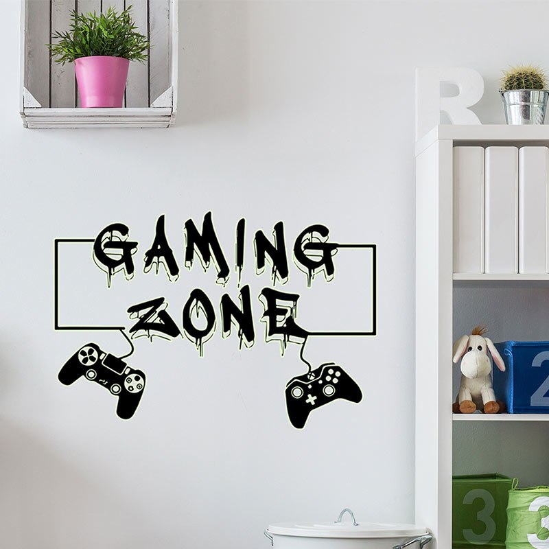 Game Controllers Luminous Wall Stickers Home Decoration Cool Glow In The Dark Wallpaper For Boys Bedroom Room Decor Poster Mural