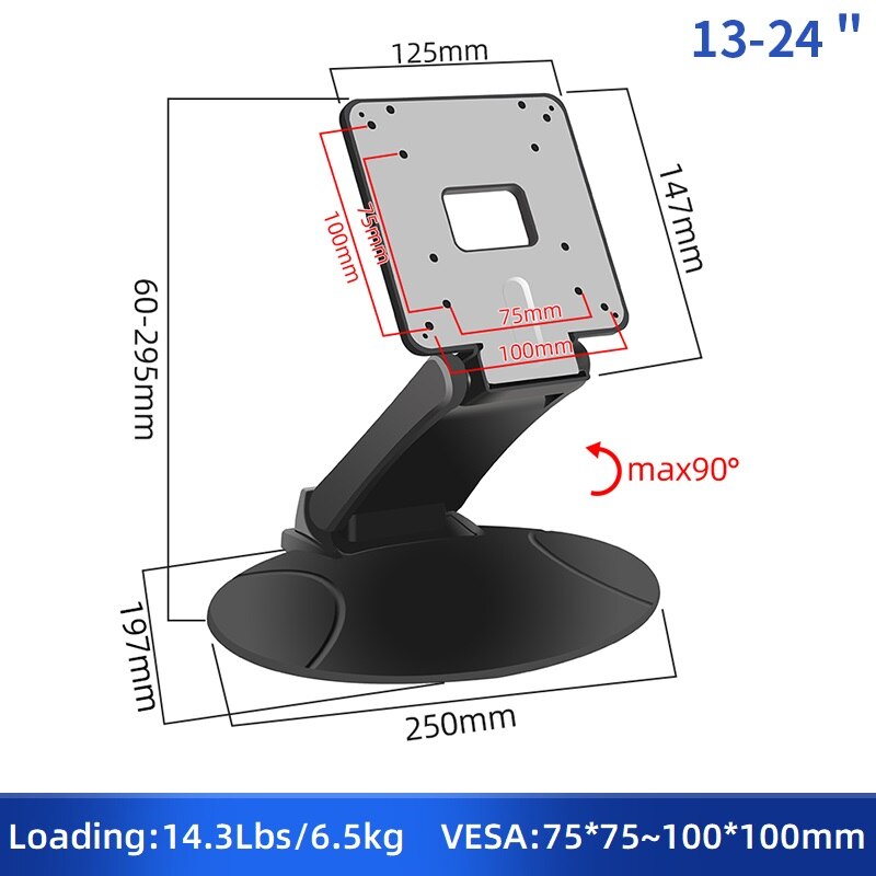 HILLPORT-Soporte plegable de pared para pantalla de TV Lcd, brazo de montaje inclinable de 13-24 pulgadas, Soporte Vesa, Plasma, DZ13: DZ13-B