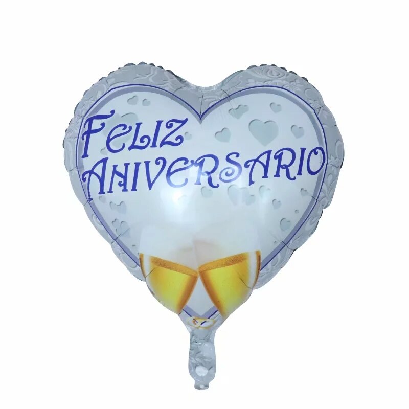 10pcs 18inch Round Happy Anniversary Foil Helium Balloons for Birthday Party Wedding Decoration Supplies Inflatable Air Globos