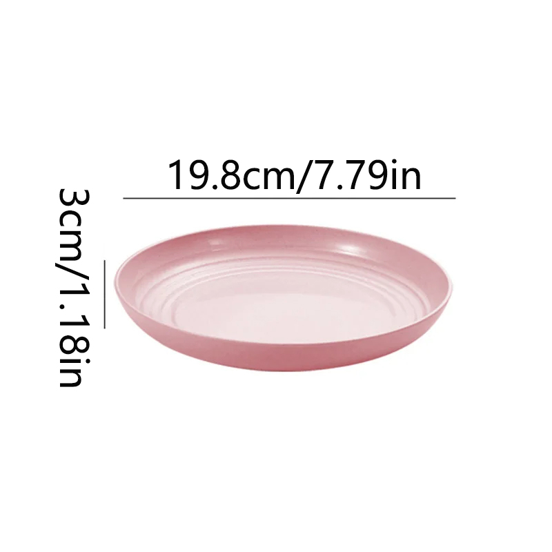15/19.8/22.5/25cm Wheat Straw Round Plates Salad Dessert Dinner Plate Unbreakable Reusable Microwave Safe Fruit Plate: grey