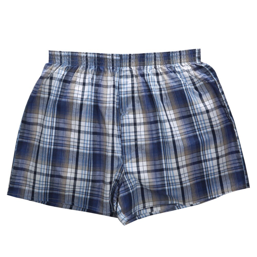 Brand 3-Pack Men&#39;s Boxer Shorts Woven Cotton 100% Classic Plaid Combed Male Underpant Loose Breathable Oversize