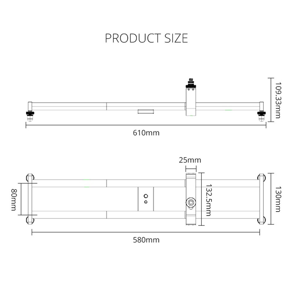 1/4 3/8 vite in lega di alluminio cursore della fotocamera guida di registrazione Video binario scorrevole per fotocamera reflex Action Camera accessori per telefoni