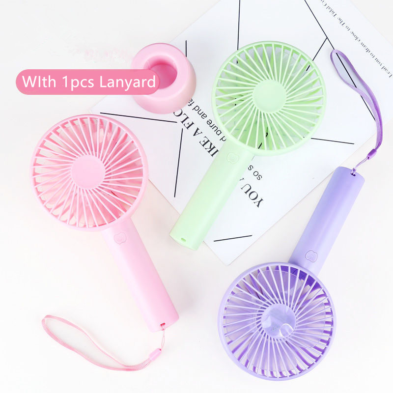 1 Pcs Handheld Persoonlijke Mini Fan Usb Oplaadbare Draagbare Ventilator Koeler Met Strap Verstelbare 3 Speed Voor Kantoor Outdoor Reizen