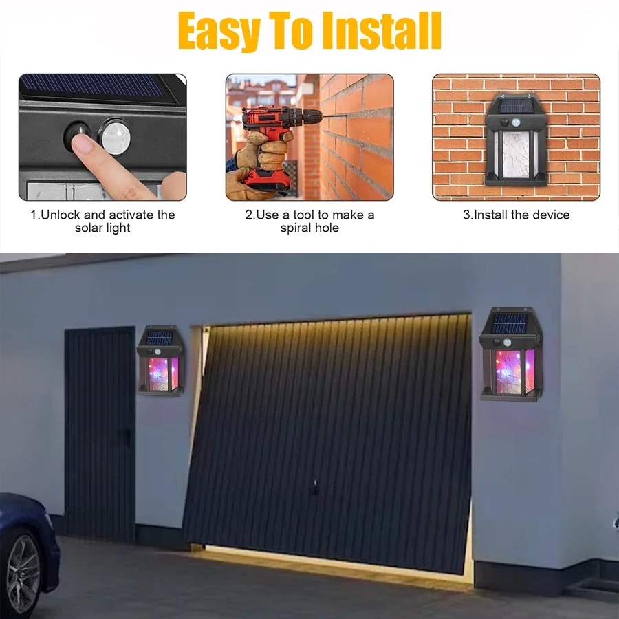 Krachtige buitenlamp op zonne-energie, tuinverlichting op zonne-energie, straatverlichting voor buiten, waterdichte led-verlichting, buitendecoratie