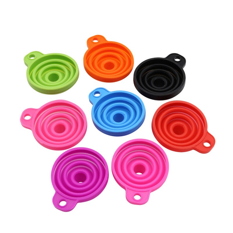 1pcs Mini Foldable Funnel Silicone Collapsible Funnel Folding Portable Funnels Be Hung Household Liquid Dispensing Kitchen Tools