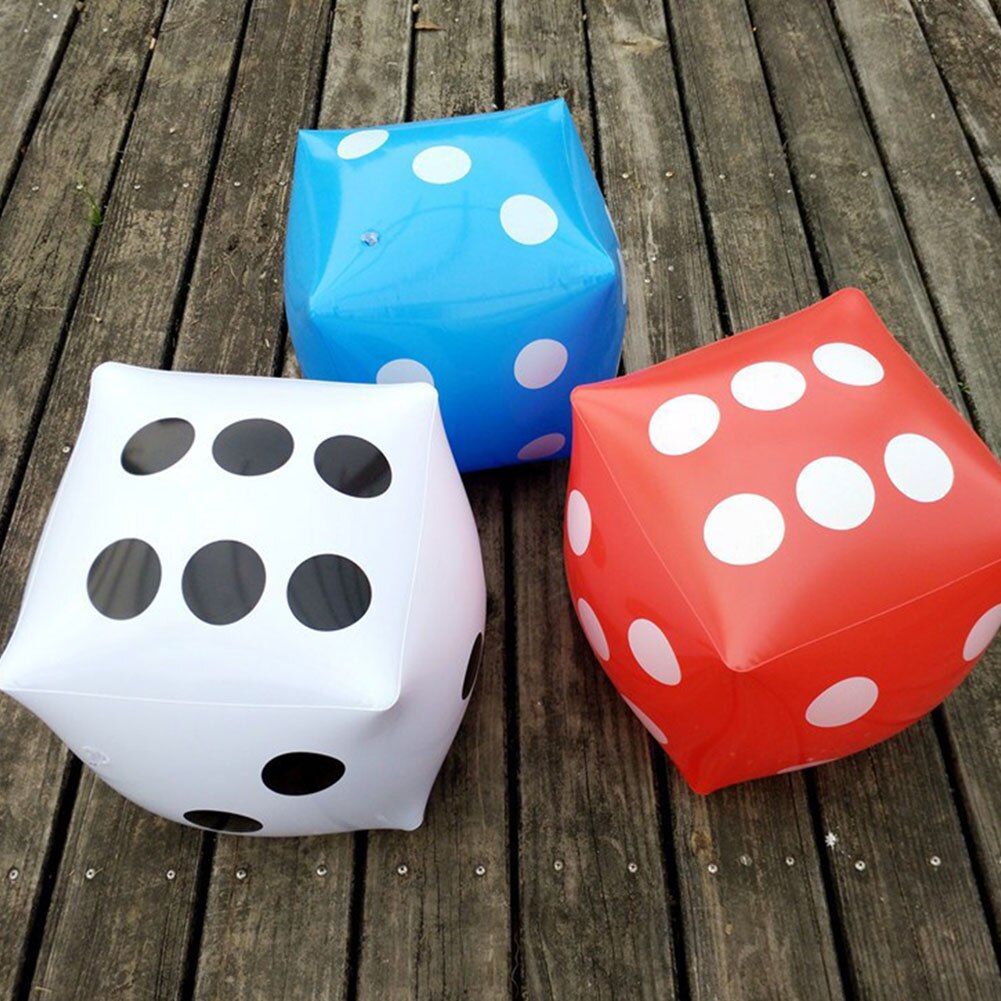 35cm Inflatable Blow-Up Cube Big Dice Multi-functional Classic Practical Toy for Family Playing Games Entertainment