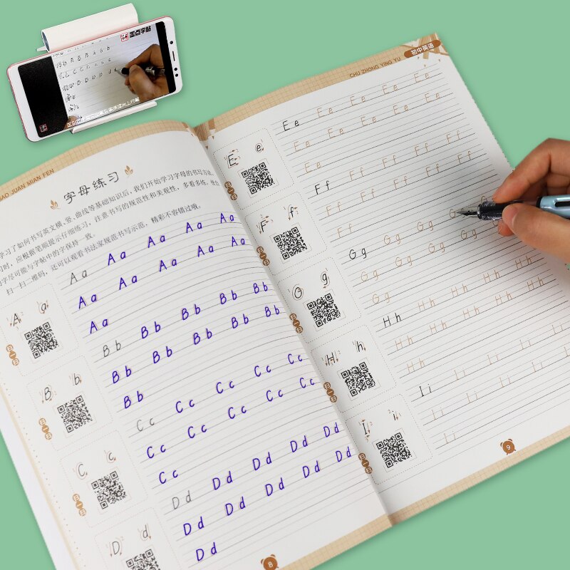 English Hand Writing Books Letters Copybook Improve for Junior High School Practice English Calligraphy Modian