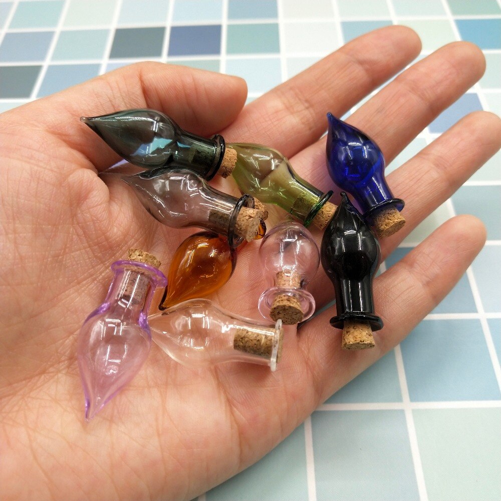 80Pcs Waterdrop Glas Wens Fles Kurk Lege Sample Potjes Diy Hangers Opslag Flacon Bruiloft Home Decoratie Benodigdheden
