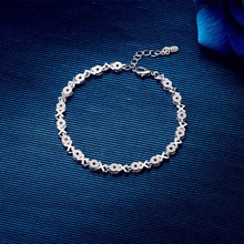 DAIWUJAN Simple Stylish 925 Sterling Silver XO Letter Chain Charm Bracelets &amp; Bangles For Women Girls Wedding Party Jewelry