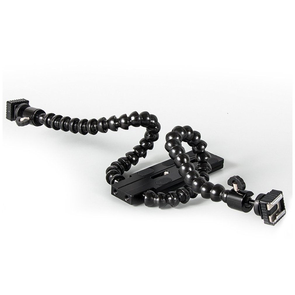 Universal Dual Twin Arm Flexible Camera Flash Bracket Mount Holder Aluminum Alloy Adjustble Flash Bracket