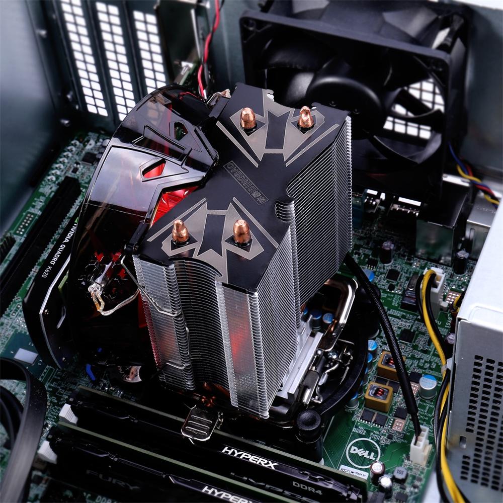 Rød og blå cpu kjøligere kobber dobbelt varmepipe cpu radiator rote tårn cpu fan til intel 775/1155/1156/1151/1150/1366 amd