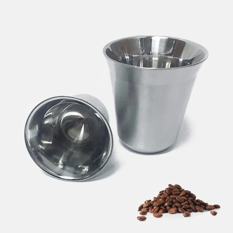 1 stk kopper pixie espresso rustfrit stål dolce gusto dobbeltvæg termokapsel kaffekop
