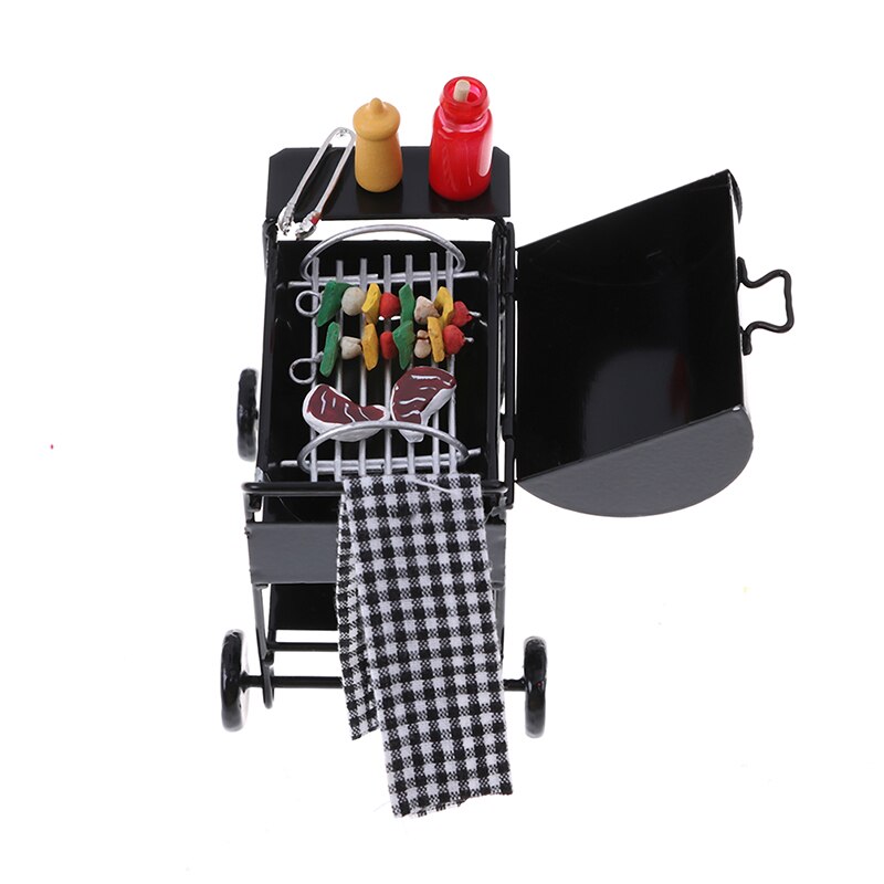 1einstellen Mini Nette BBQ Lebensmittel Grill Miniatur Ornamente Für 1/12 Skala Puppe haus Gerät Küche Lebensmittel Möbel Für Puppenhaus freundlicher Spielzeug