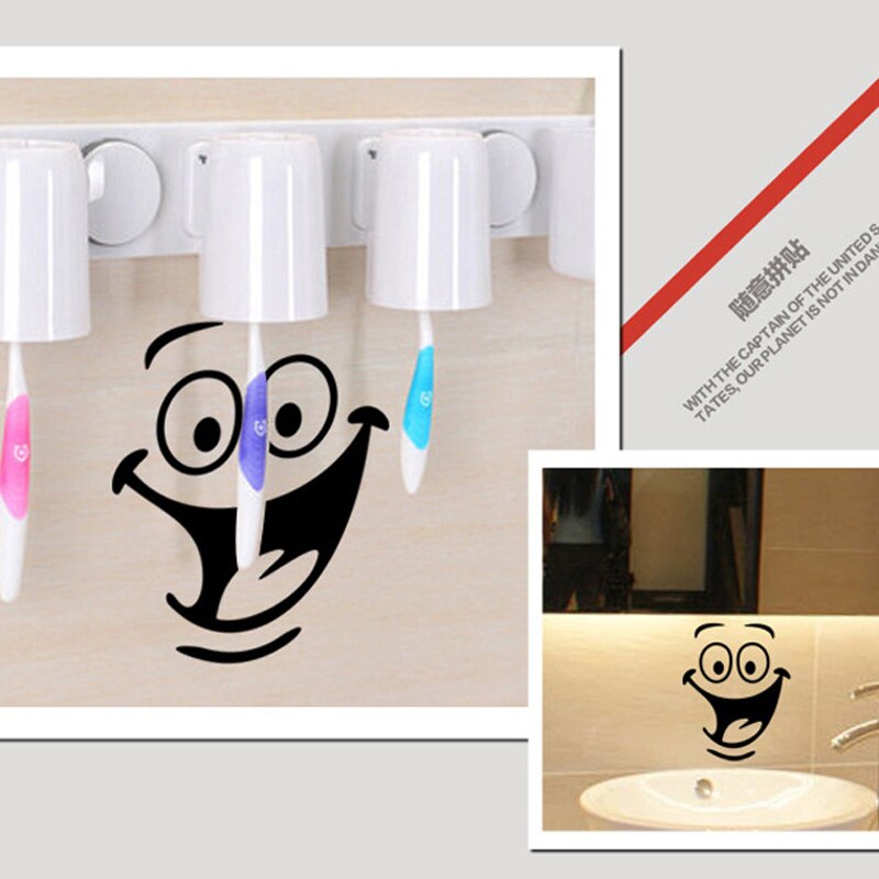 Zollor Wall Sticker Toilet Sticker DIY Cute Big Mouth Smiling Face Home Decoration Pattern Eco-friendly Wall Decals