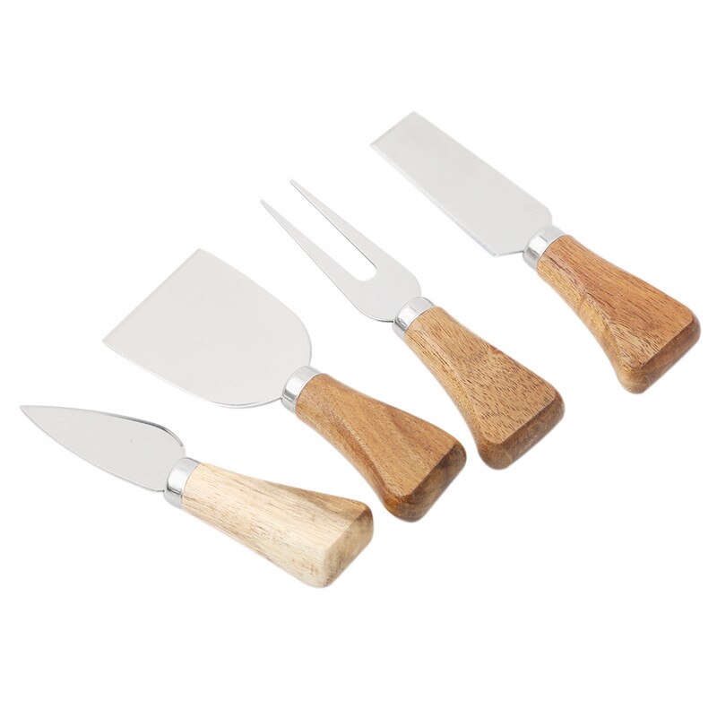4 Stks/set Messen Kaasrasp Board Set Bamboe Houten Handvat Kaas Mes Slicer Kit Keuken Koken Tool Kaas Cutter Slicer