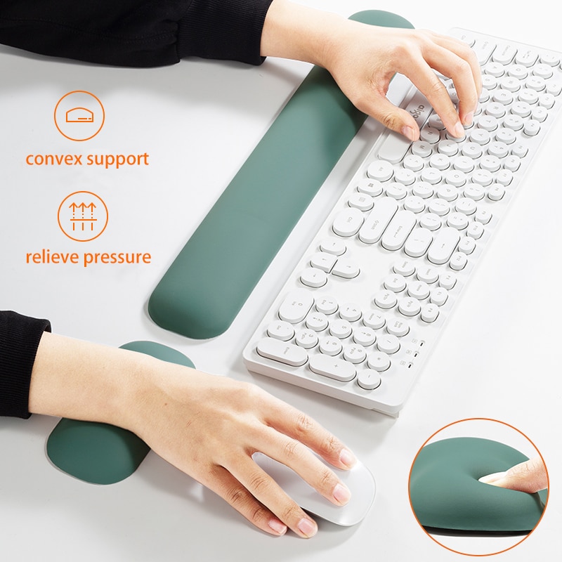 Memory Foam Toetsenbord Muis Polssteun Hand Ondersteuning Set Ergonomische Mousepad Kussen Mat Voor Office Laptop Computer Typen Gaming