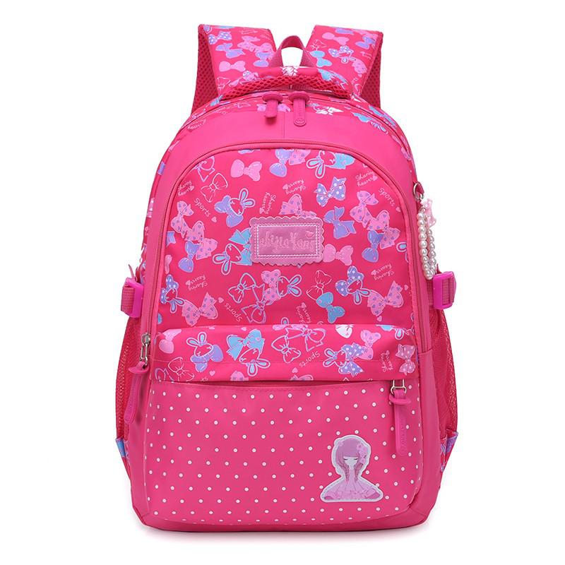 School Bag Teenager School Backpack Girl Backpack School Bags For Primary School Student: Red