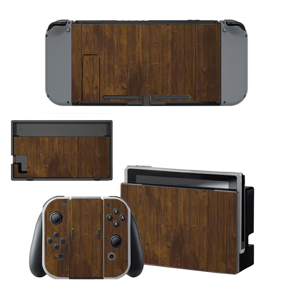 12 arten Holzmaserung Stil Vinyl Aufkleber Haut Aufkleber Für Nintendo Schalter NS NX Konsole Protector Spiel Accessoriy NintendoSwitch: Style 6