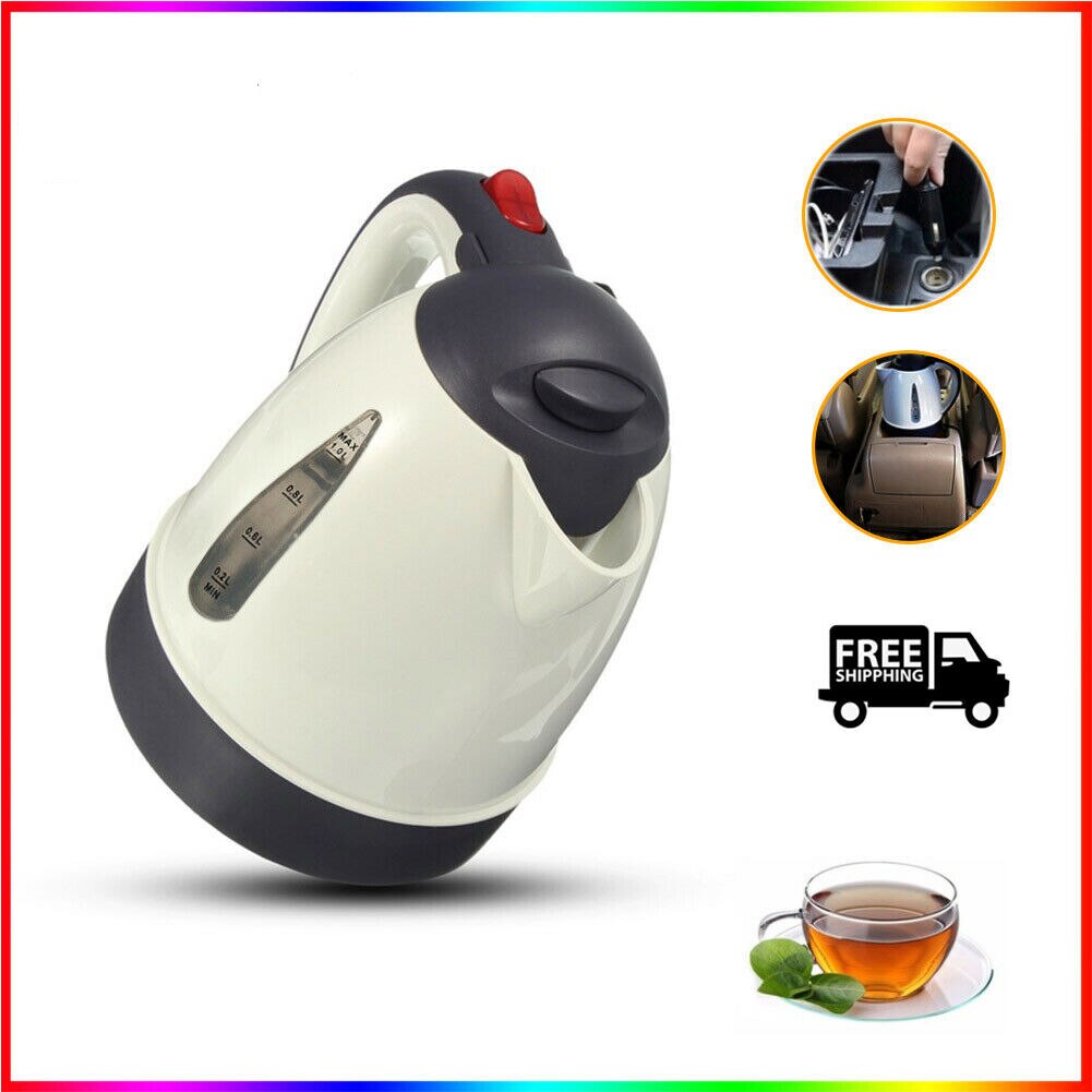 1000ML 12V Car Travel Kettle Electric RV Van Motorhome Cigarette Lighter Socket Car Kettle Portable Camper Car Accessories