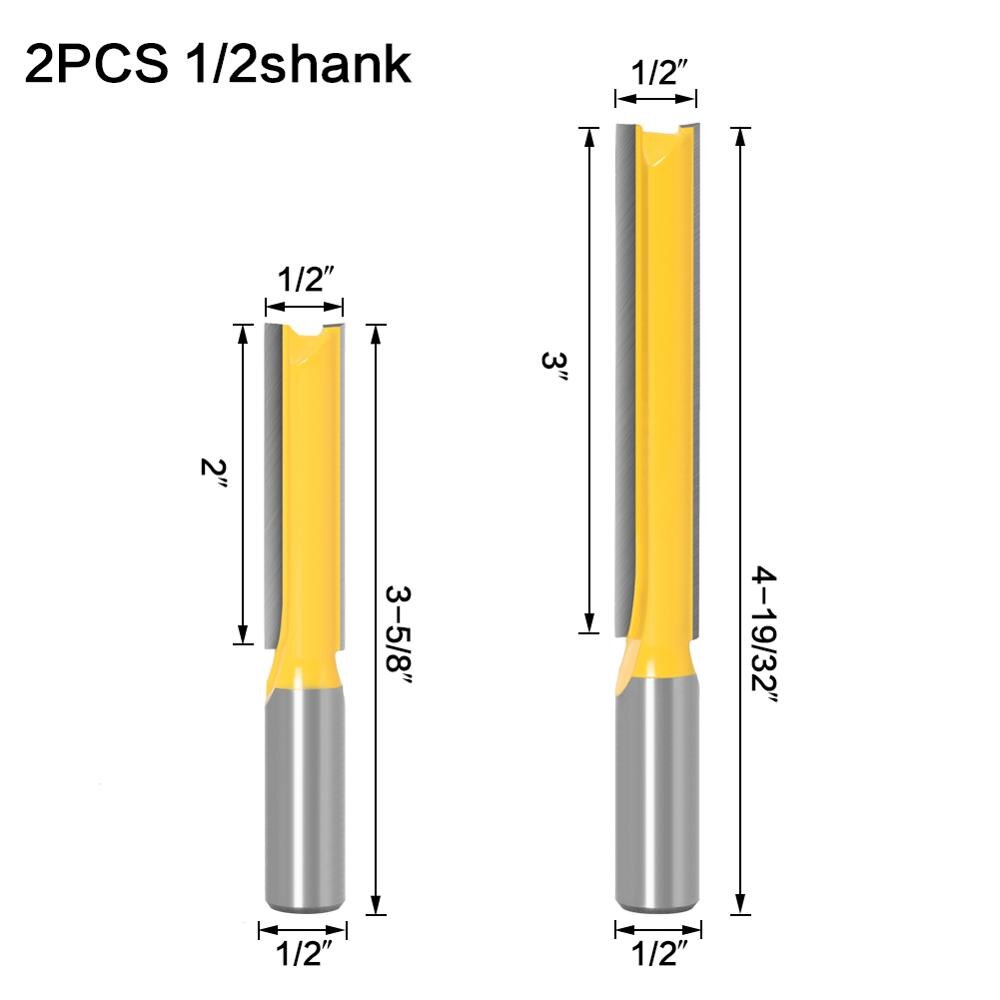1 pc Straight/Dado Router Bit 1/2" Dia. X 2-1/2" Length - 12mm Shank 1/2"shank Woodworking cutter Wood Cutting Tool