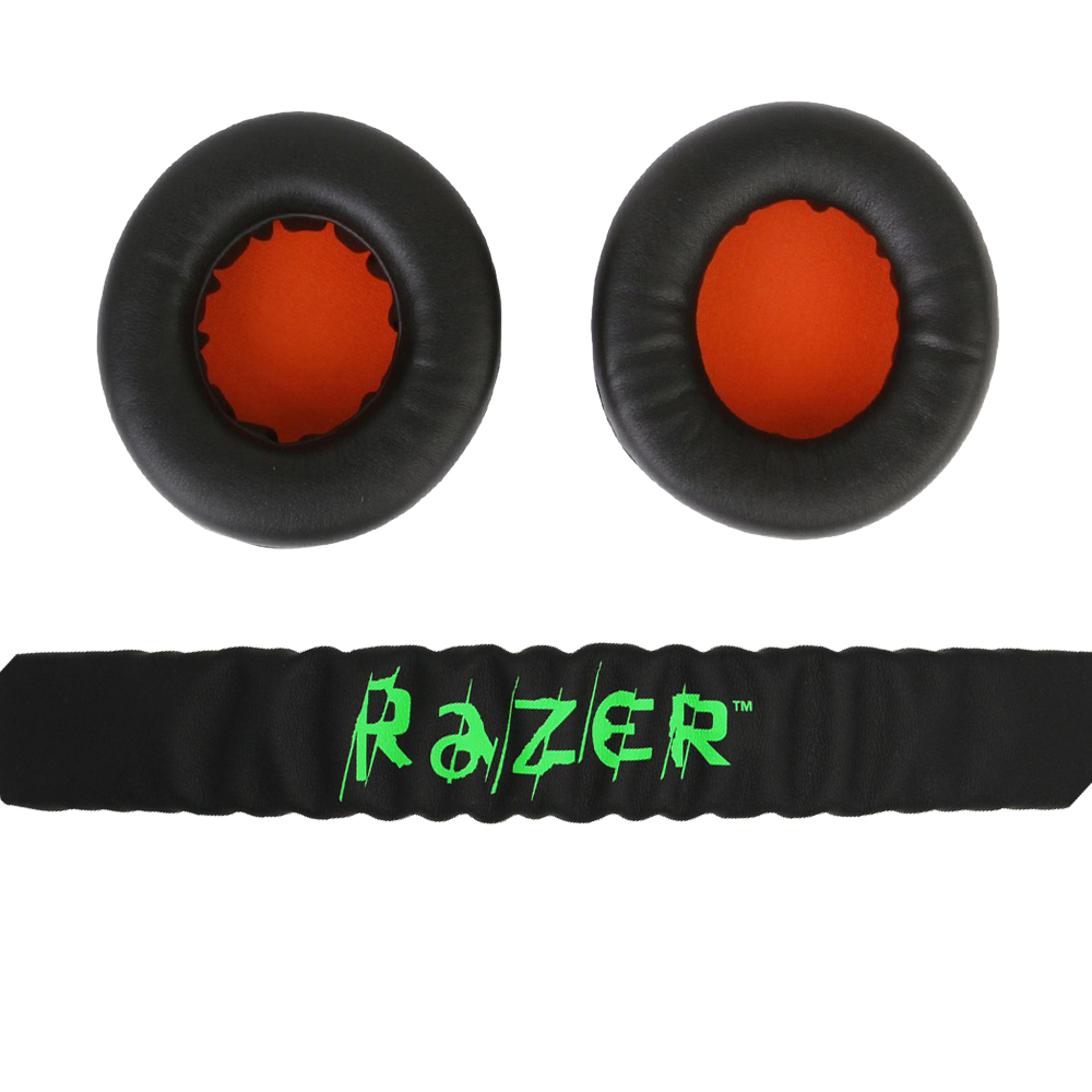 Ersatz-Ohrpolster, Kissen-Ohrpolster mit Kopfband für Razer Kraken Profi V1 und Electra Spielen-Kopfhörer-Ohrenschützer: dunkel Grau