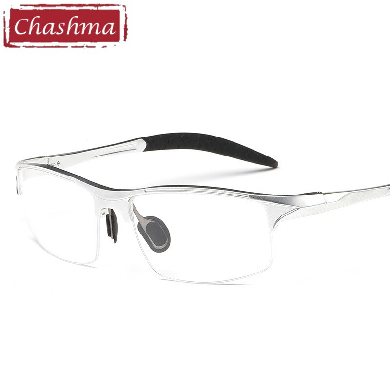 Chashma Sport Stil Männer Brillen Aluminium Magnesium Rahmen Klassische Halb Umrandeten Brille Mens Breite 145