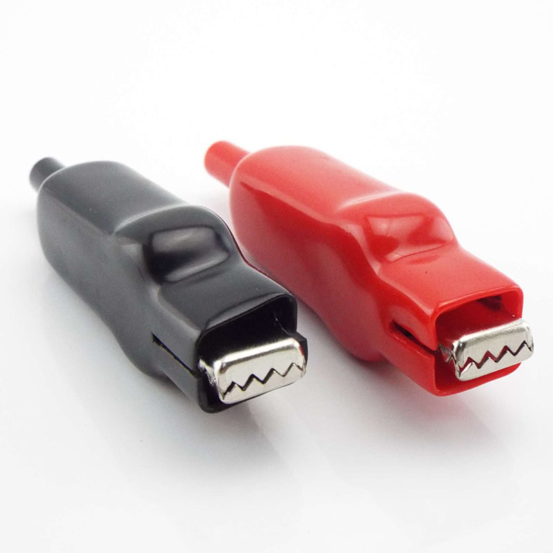 2pcs 20A Sheathed Crocodile Alligator Clips Electrical DIY Test Leads for Jumper Wire Cable Double-Ended Roach electric