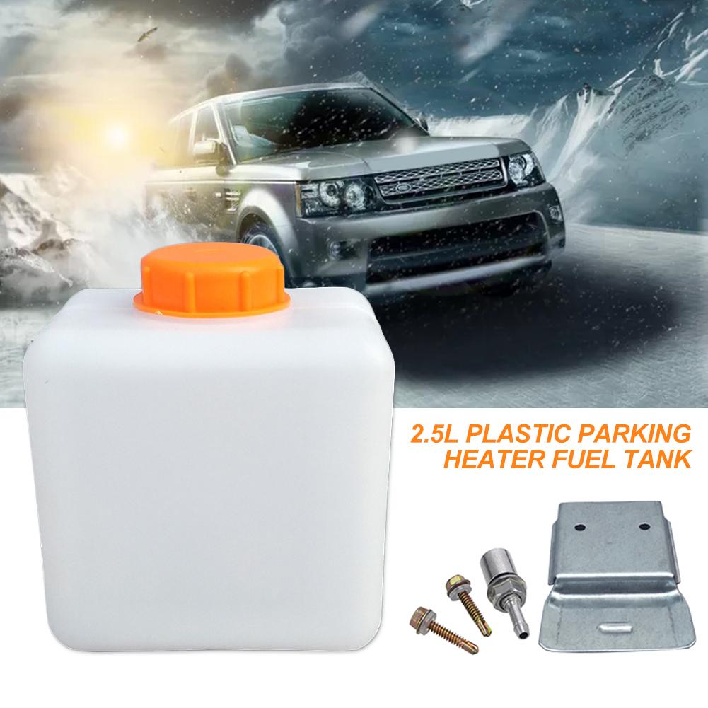 2.5L Plastic Parking Heater Fuel Tank With Oil Nozzle Adapter + Metal Panel + Screws Set For Webasto Eberspacher Car Heaters