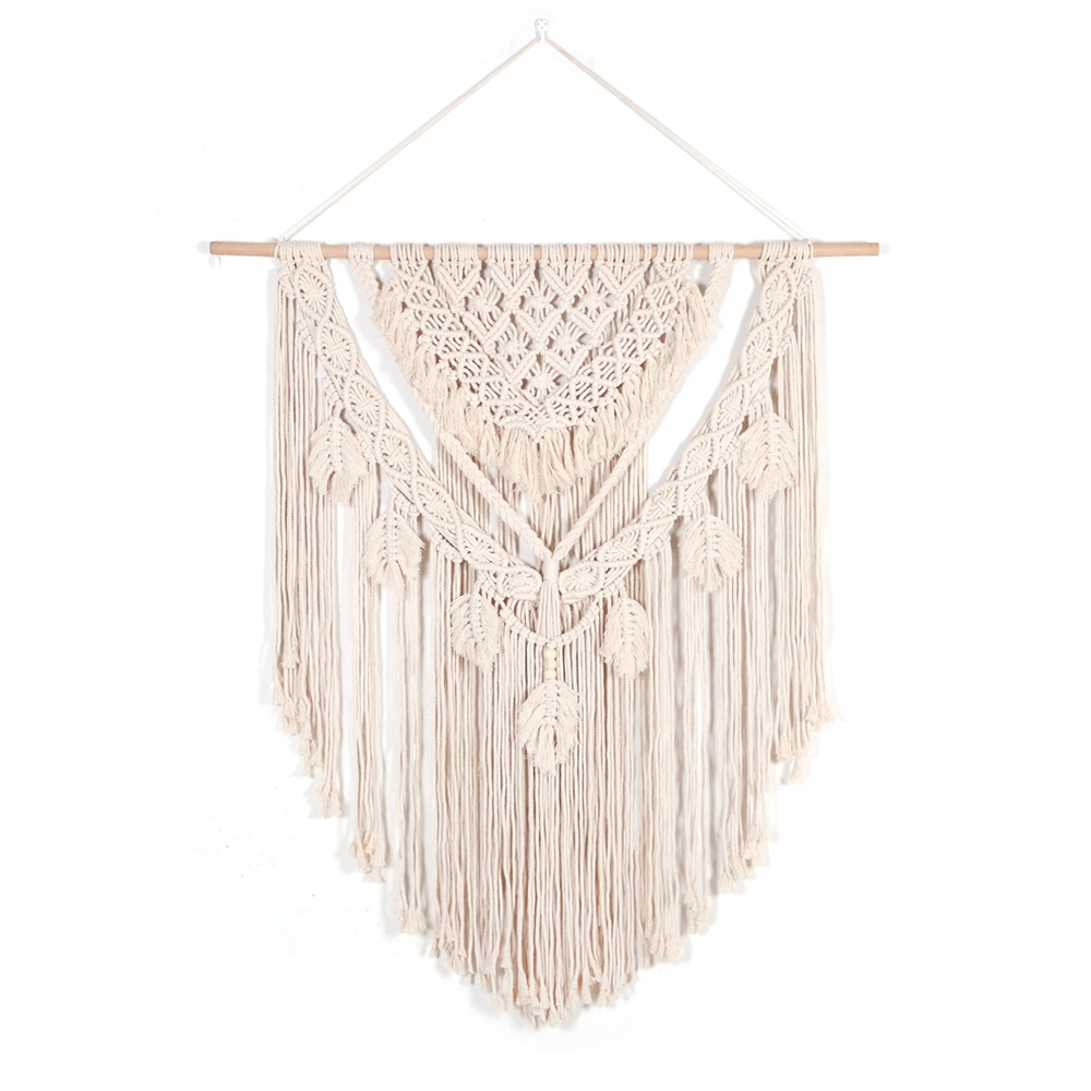 Novo design grande macrame boêmio tapeçaria parede pendurado boho chique arte geométrica artesanato tecido tapeçaria sofá fundo decoração