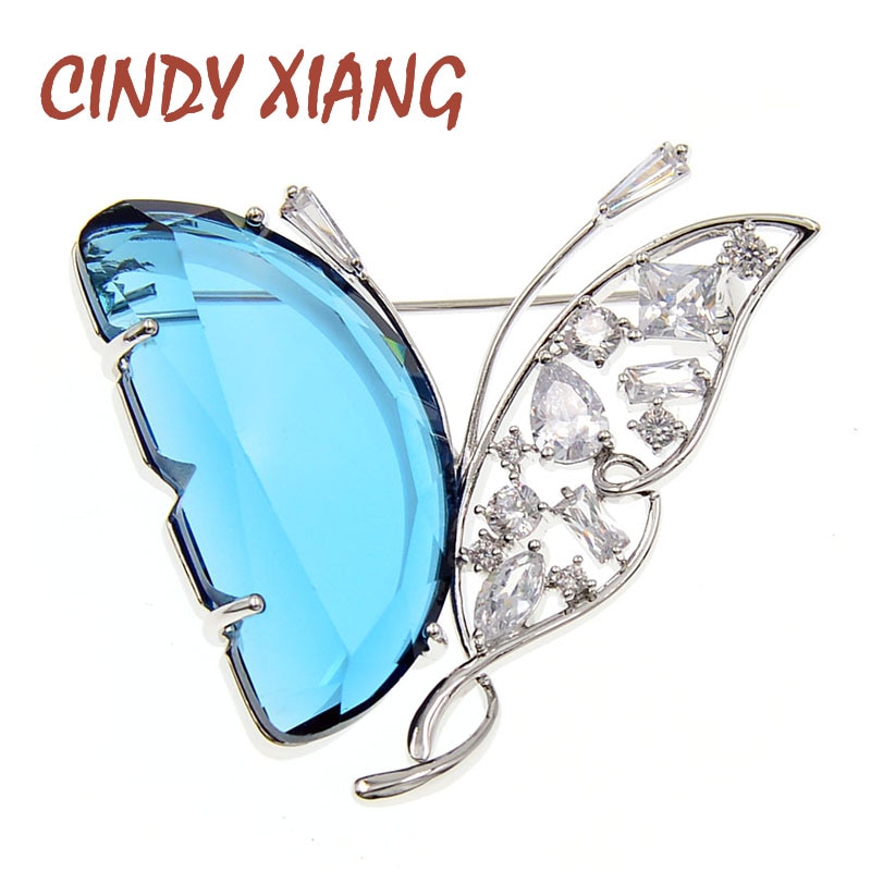 Cindy xiang cristal e cúbico zirocnia borboleta broches para as mulheres inverno design moda cobre jóias de luxo broche