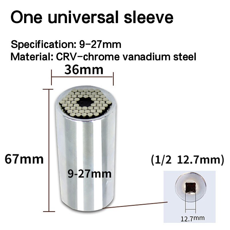 Universal Socket Torque Wrench Head Sleeve In Wrench Adapter Socket Set Ratchet For Heads Multifunction Socket Wrench Set: 9-27