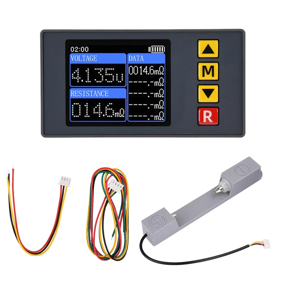 TS457 DC 5V woltomierz zestaw testowy rezystancji wewnętrznej detektor miernik napięcia AC 4-przewodowy metoda z klipsem Kelvina narzędzia dla elektryków: Niebieski