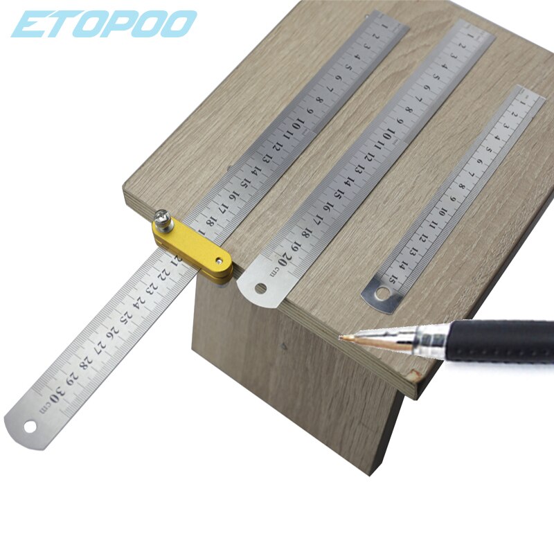 Steel Ruler Positioning Block Brass Angle Scriber Line Marking Gauge For Ruler Locator DIY Carpentry Scriber Measuring Tools