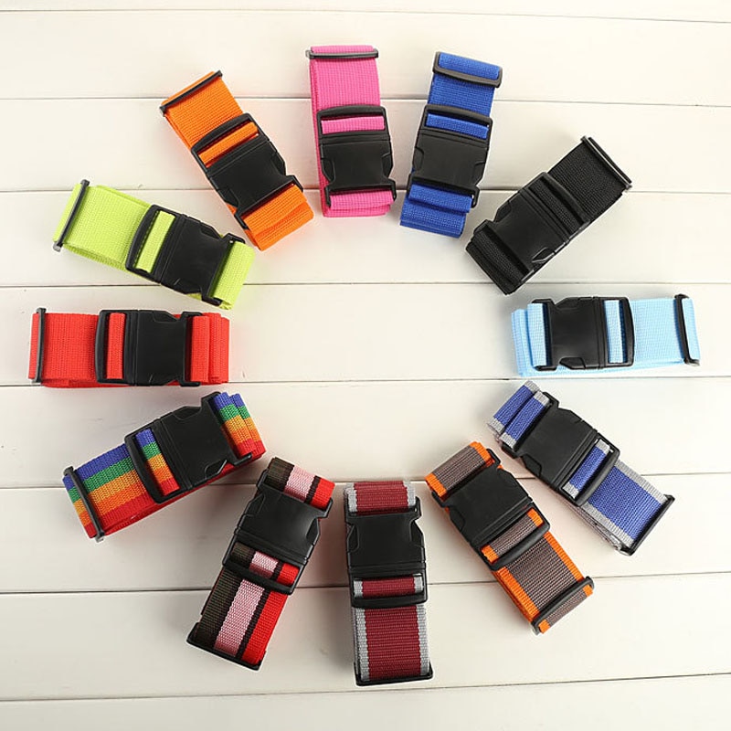 200CM Travel Luggage Strap Adjustable Luggage Belt Packing Strap Lock Suitcase Belt Luggage Protective Strap Baggage Belts Tags