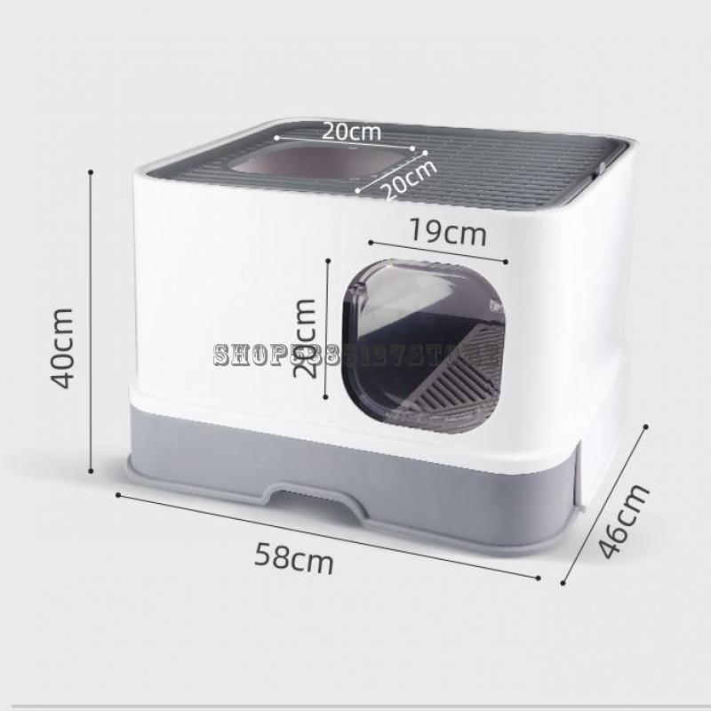 Cat Litter Basin Fully Closed Drawer Top In Super Large Cat Toilet Sand Table Deodorization Anti Splashing Excrement Basin Suppl