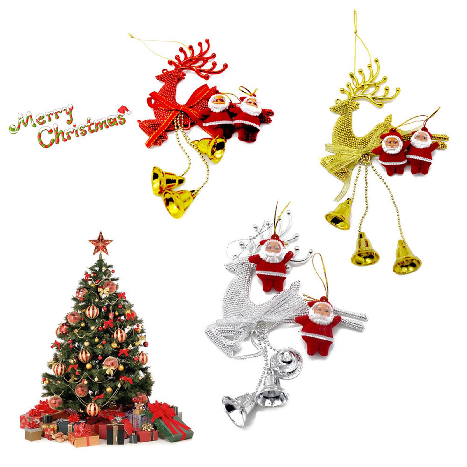 9Pcs Creatieve Kerstman Elanden Bells Hanger Kerstboom Opknoping Ornament Party Decor Props