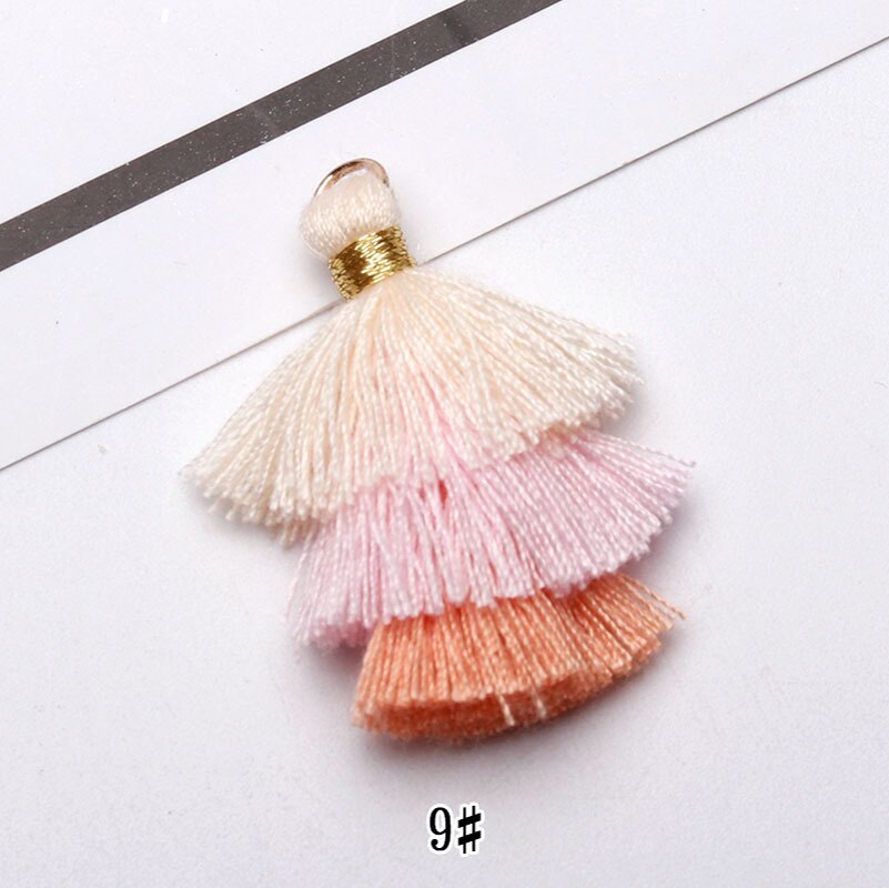 6pcs/lot 35mm three layers Overlapping tassels silk fringe sewing tassel decorative key tassels for curtain home decoration: 09