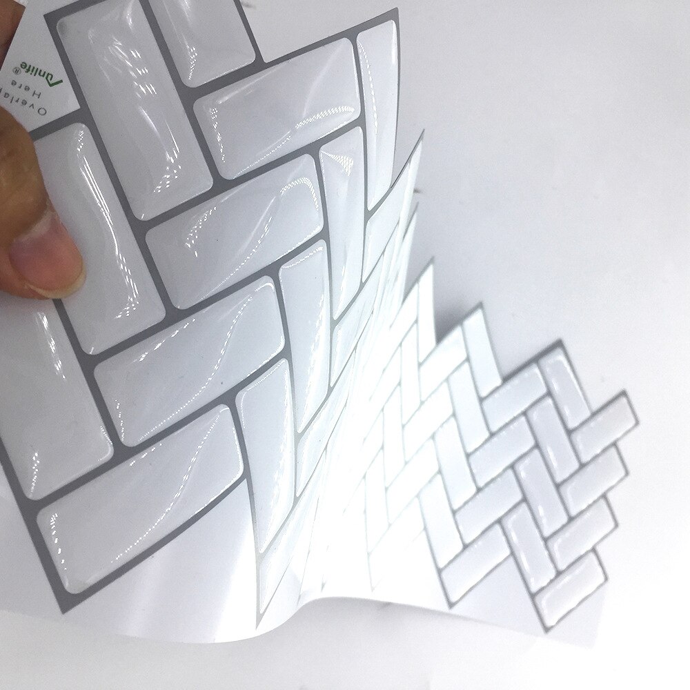 Funlife Zelfklevende Tegel Stickers Voor Keuken Backsplash Badkamer, wit Marmer Mozaïek Schil En Stok 3D Wall Paper Vinyl Film