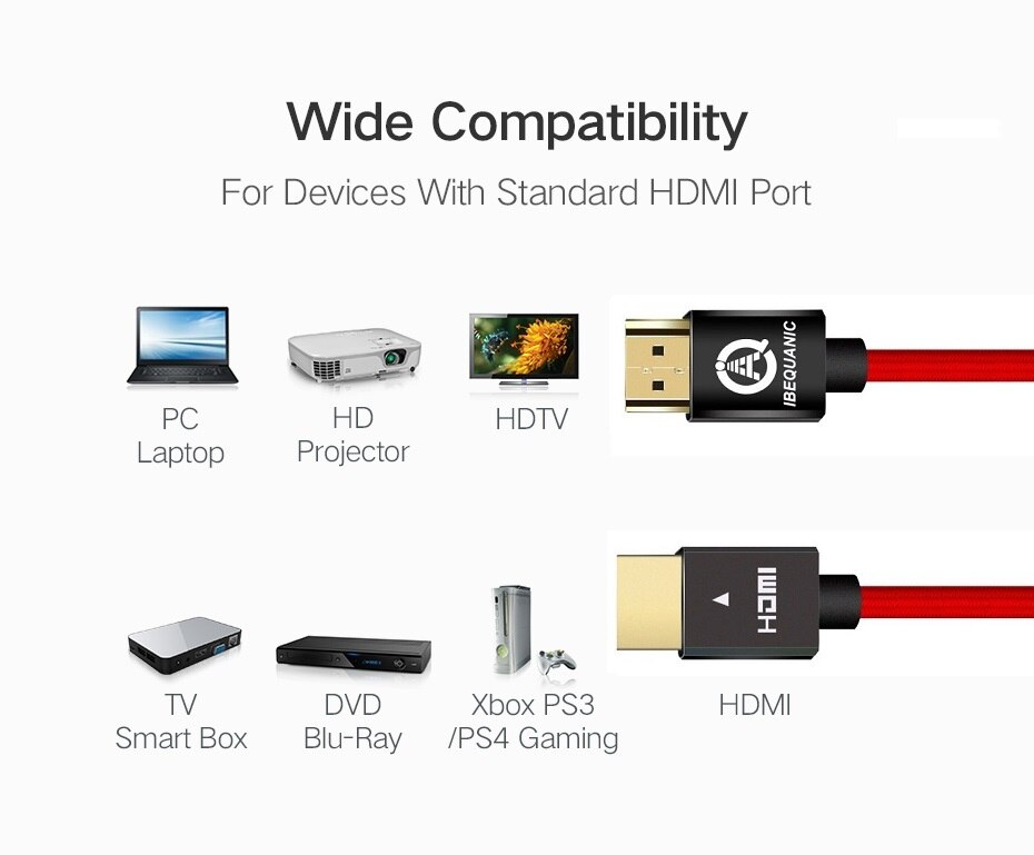 Hdmi kaapeli 2.0 4k 3d 1m 2m 3m 5m 10m kaapeli hdmi 1080p 3d  ps3 xbox bluray hdr tv kaapeli