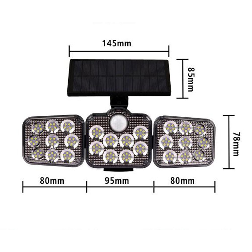 Powerful Outdoor Solar Lamps 3 Heads LED Solar Light With Motion Sensor Adjustable IP55 Waterproof Street Lamp For The Garden