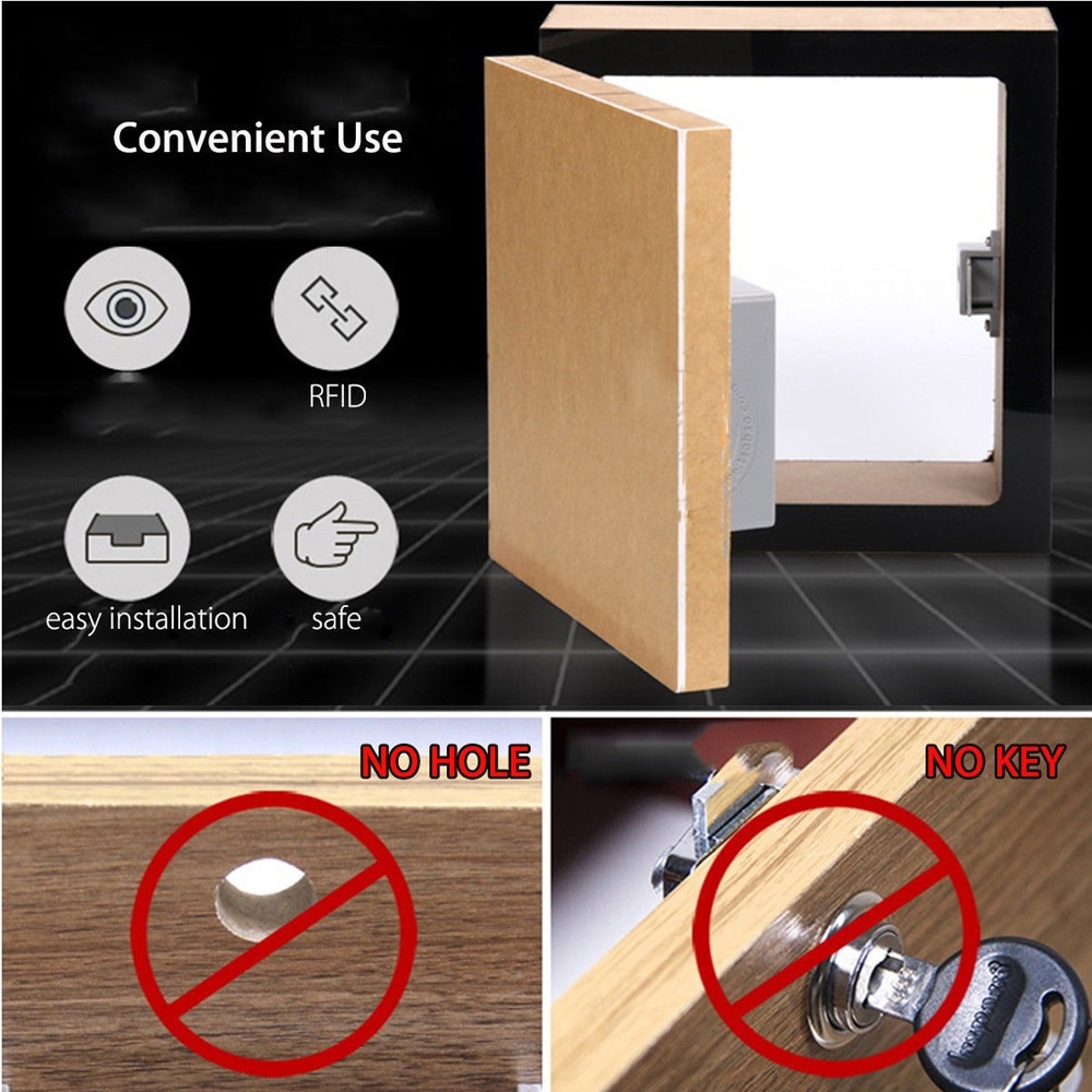 Invisible Hidden RFID Free Opening Intelligent Sensor Cabinet Lock Locker Wardrobe Shoe Cabinet Drawer Door Lock Electronic Da