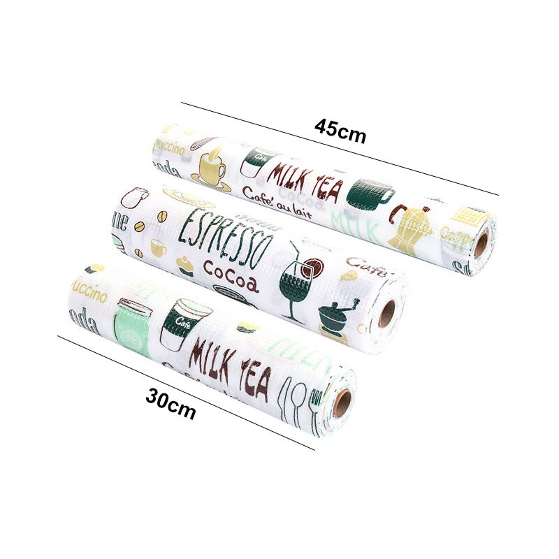 Sqinans kjøkkenbord skuff matte hylle liner kontakt papir vanntett hjem organisering garderobe pad sko skap matte: Grønt servise / 30 x 500cm