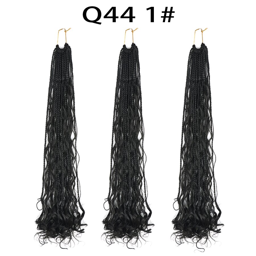 LISI HAIR Crochet Box Braids 22Strands Crochet Hair Bundles Synthetic Hair Extensions Braiding Hair Blonde Balck Grey Red Brown: T1B/613